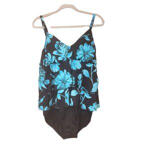 Trimshaper Swim Suit. Floral Print. Size 14.